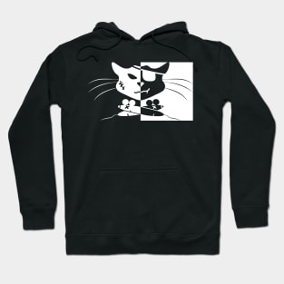 Jolly Roger Pirate Black Cat Crossbones (Cross Mice) Pattern Hoodie